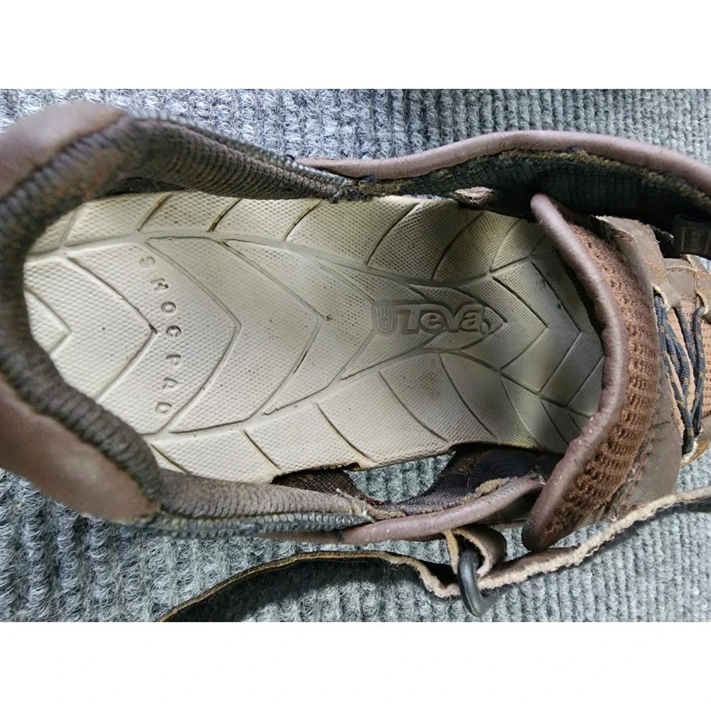 Teva‎ Shoc Pad Footbed Men's Size 9 Brown Hiking Water Sandals Shoe Fisherman